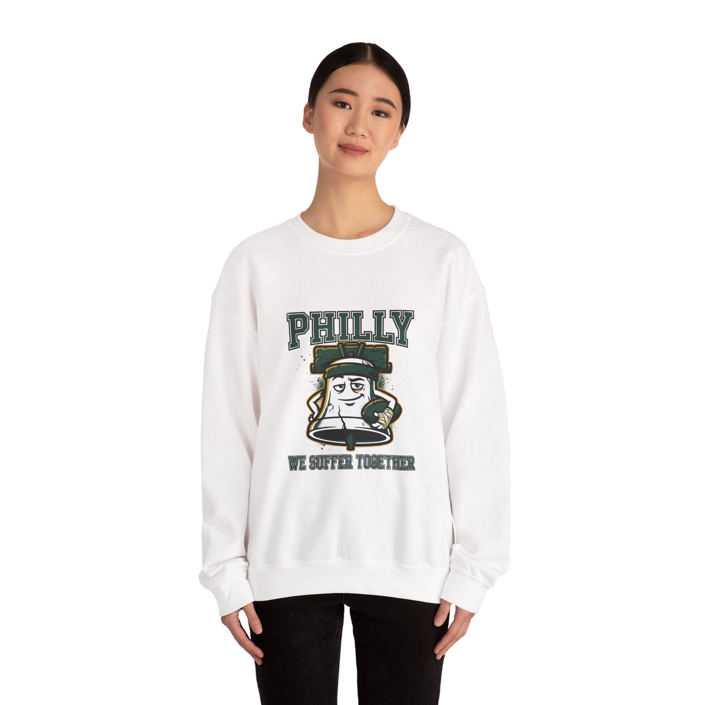 philly we suffer together sweatshirt | city basketball, hometown pride