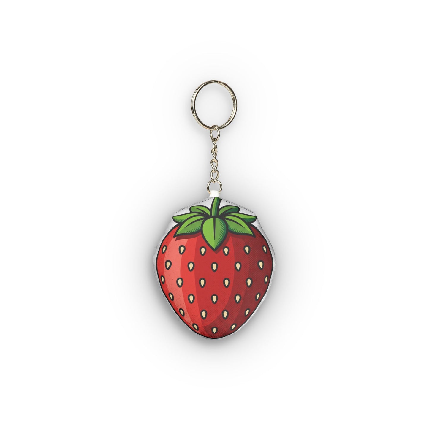 strawberry mini plush keychain — cute fruit-shaped bag charm
