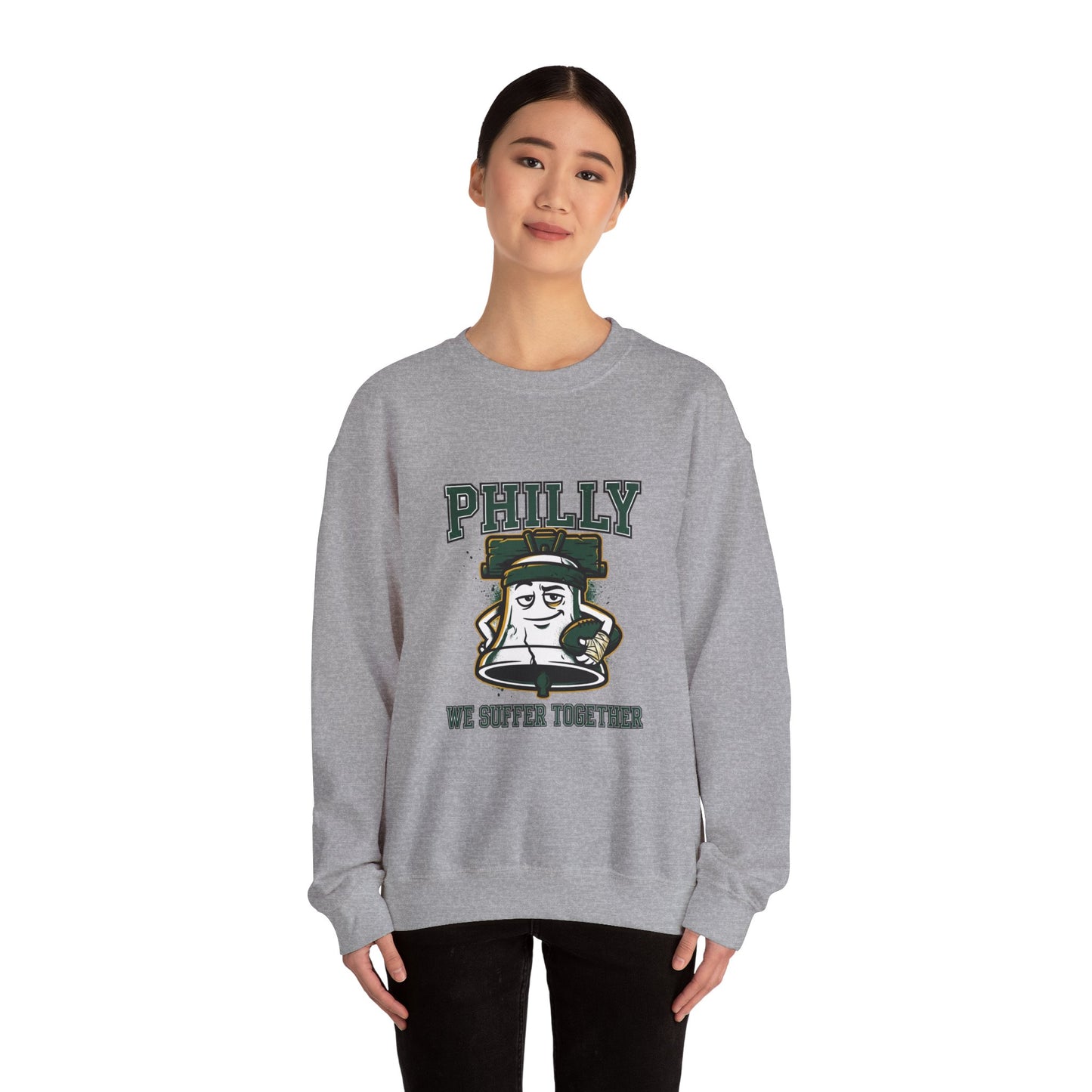 philly we suffer together sweatshirt | city basketball, hometown pride